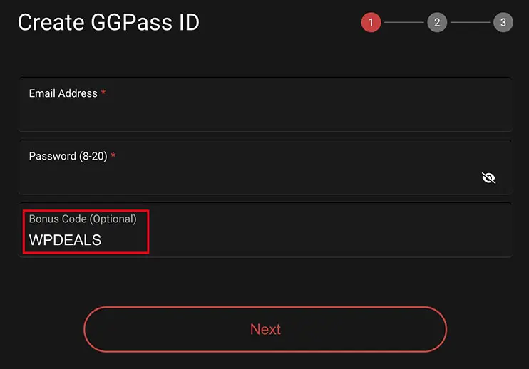 Bonus Code Field